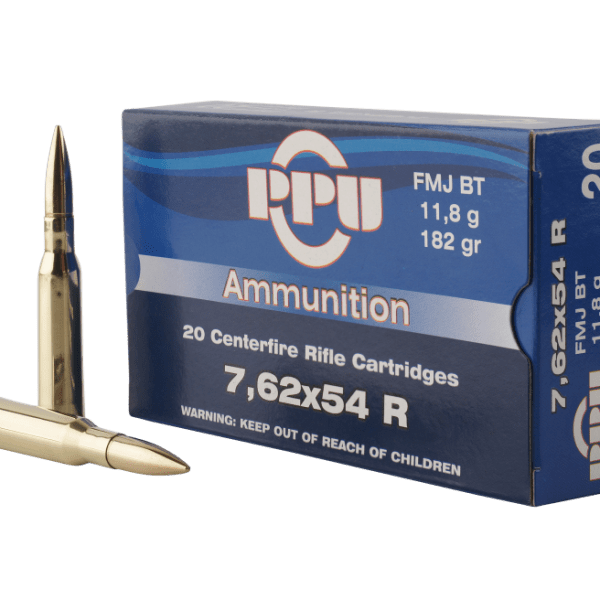 PPU Metric Rifle Brass 7.62x54mmR 182-Grain 20-Rounds FMJ